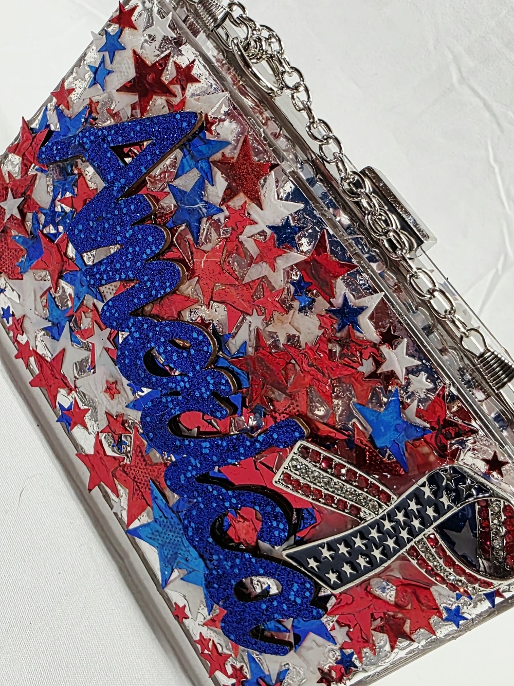 Handmade Pearl Chaos Clear Acrylic Clutch - Shoot Across The Sky - Picture 5 of 7